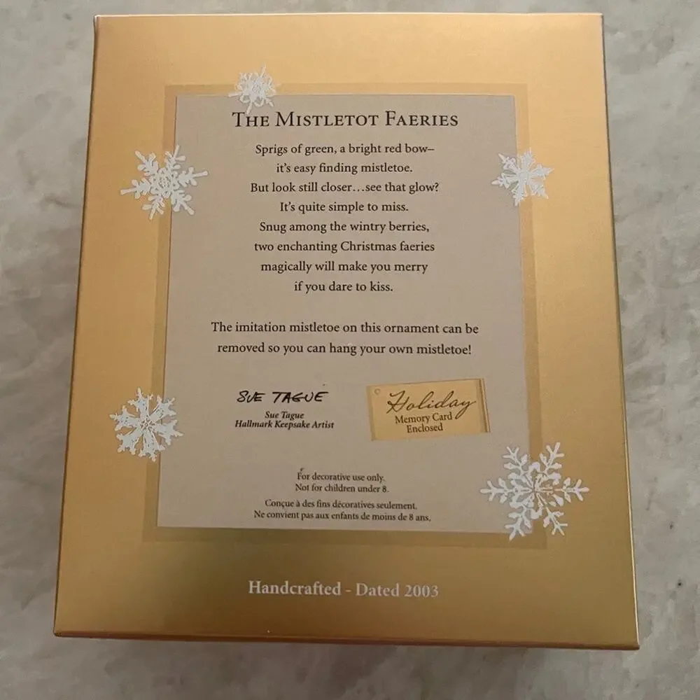 Hallmark keepsake Christmas ornament 2003 “Mistletot Faeries”